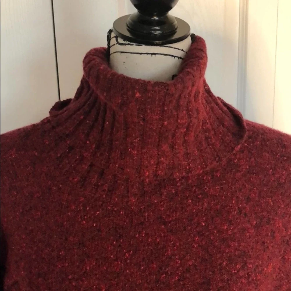 ATHLETA Donegal Passage Warm Wool Blend Marled Knit Poncho S/M - Picture 6 of 9